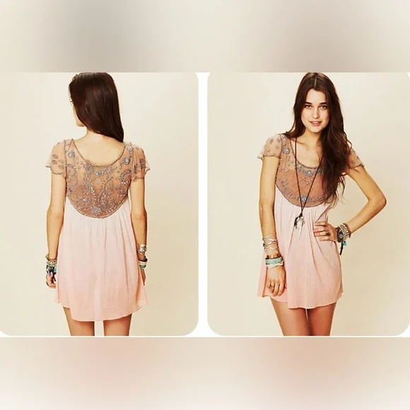 Free People Sunset Ombré Beaded Tunic Dress - Picture 2 of 16